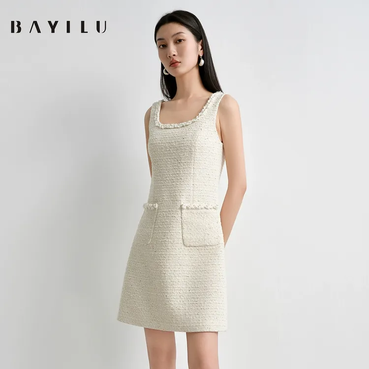 【小米】2025春季背心连衣裙女小香风马甲a字短裙91L7042