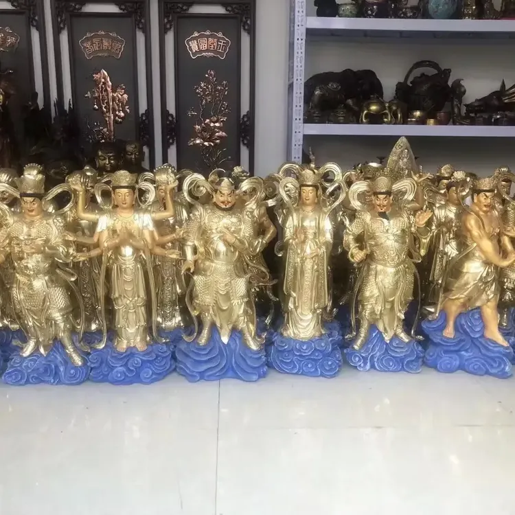 总高66厘米二十四诸天铜像，东岳大帝