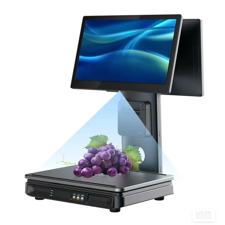 七华net8高端智能AI收银系统一体机适用于超市生鲜水果零食行业