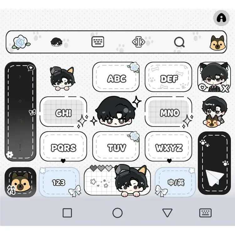 世界之外 顾时夜海生花/ios苹果安卓百度输入法皮肤键盘白肚