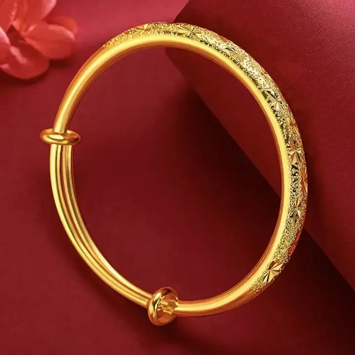 合金手镯 久不掉色时尚金色【满天星】可调节百搭女款伸缩调节大小商品图