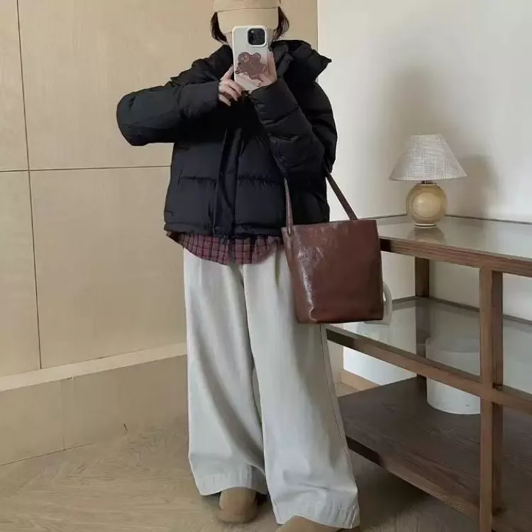 lulu短款四格羽绒服女款冬季保暖wunder puff泡芙2025新款厚外套