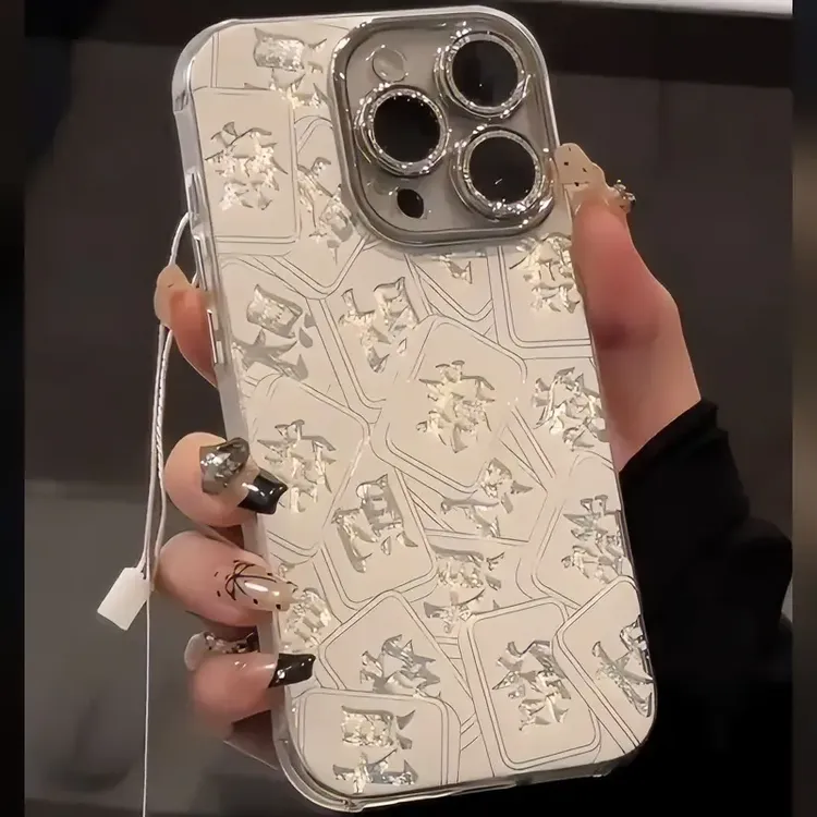 闪钻镜头膜适用苹果16手机壳满屏发财iPhone华为oppovivo小米可爱