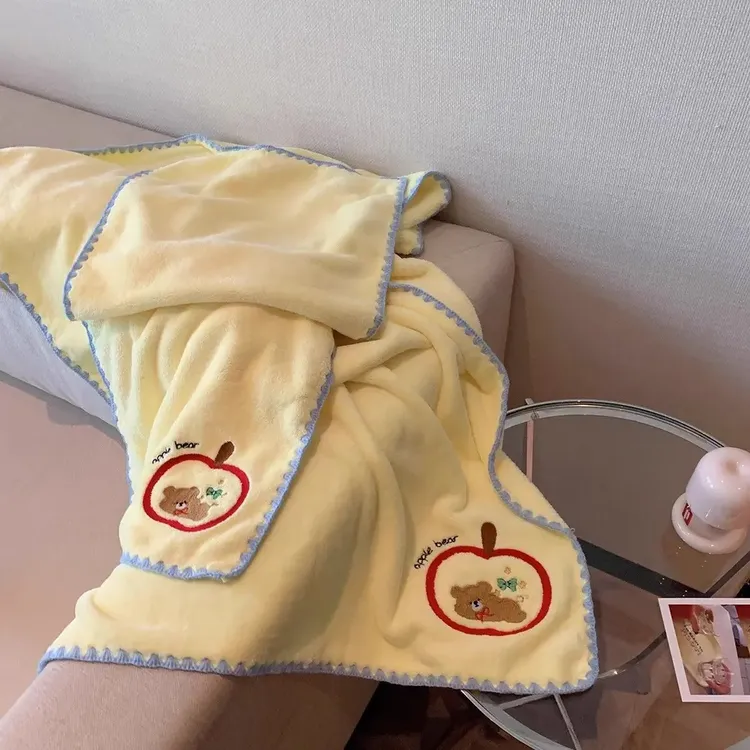 苹果熊浴巾三件装女超吸水速干加厚洗澡巾新款高颜值学生裹巾G310