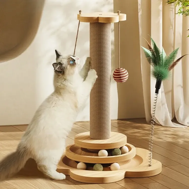 新款猫爬架猫抓板猫咪玩具猫抓柱不生虫剑麻猫咪爬架逗猫自嗨解闷