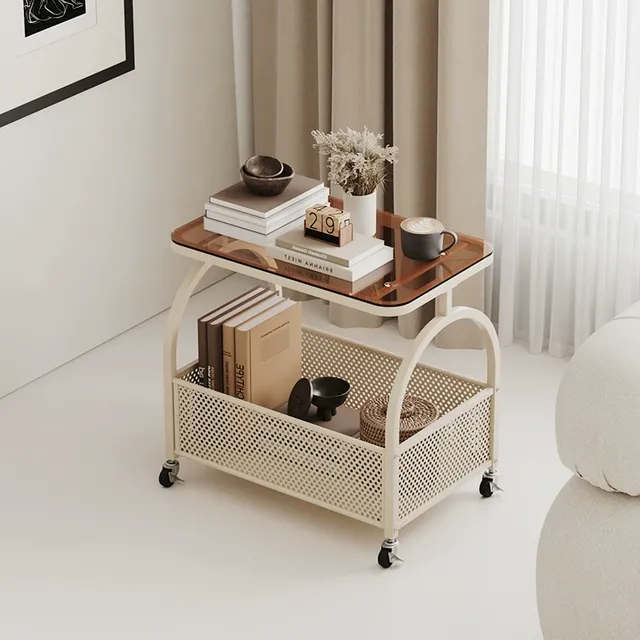 客厅简约沙发边柜零食小推车置物架小户型茶几可移动床边小桌子