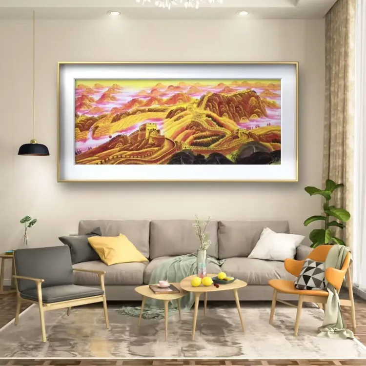 2.4米×1米宣纸画芯万里长城山水画办公室茶室客厅餐厅可挂