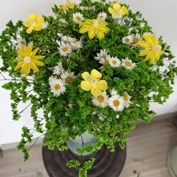 干花一束永生花水晶花搭配花束插花瓶送礼