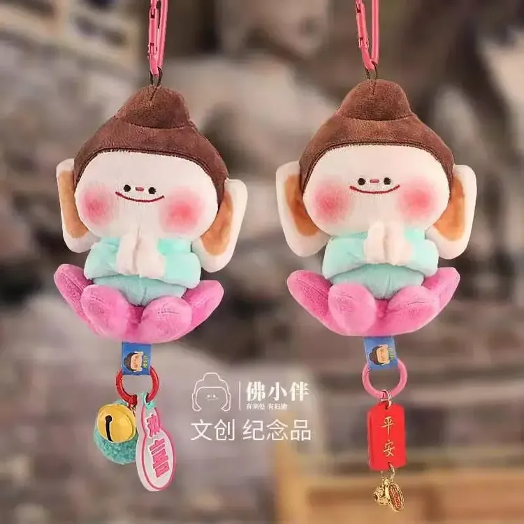 （精品）山西大同文创佛小拌莲花小佛车挂件包挂件毛绒钥匙扣