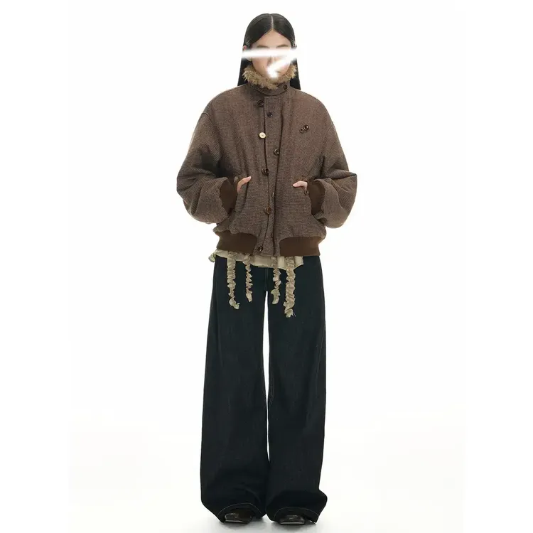 翻领常规保暖棉衣韩版翻领棉服加厚美式羊羔绒复古ins秋冬百搭