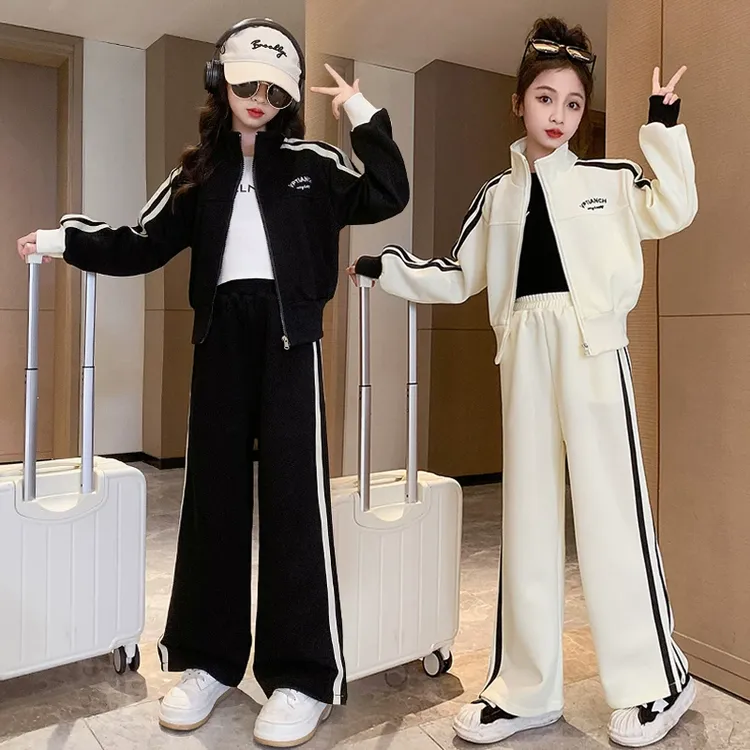 女童运动服套装春秋2025新款外套儿童女孩春季休闲衣服女大童春装