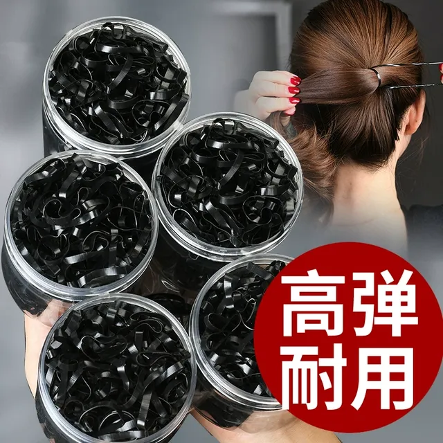 橡皮筋女扎头高弹力耐用一次性加厚黑色发圈大人儿童头绳小胶圈夏