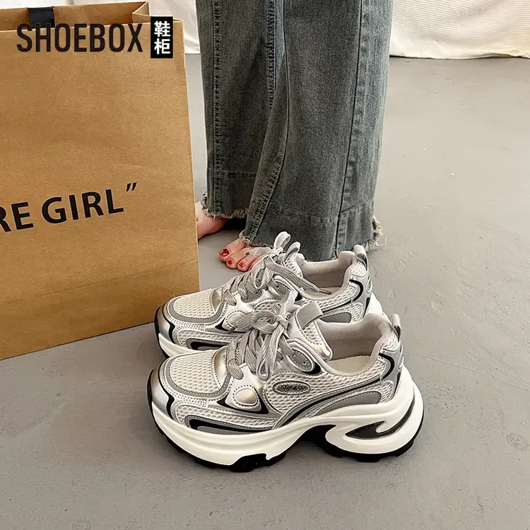 达芙妮集团旗下百搭厚底老爹鞋女2025春季新款炸街欧货运动休闲鞋