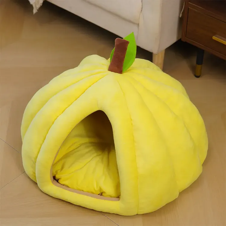 冬季猫狗通用加厚南瓜猫窝封闭猫窝猫屋四季通用狗窝猫咪睡袋窝