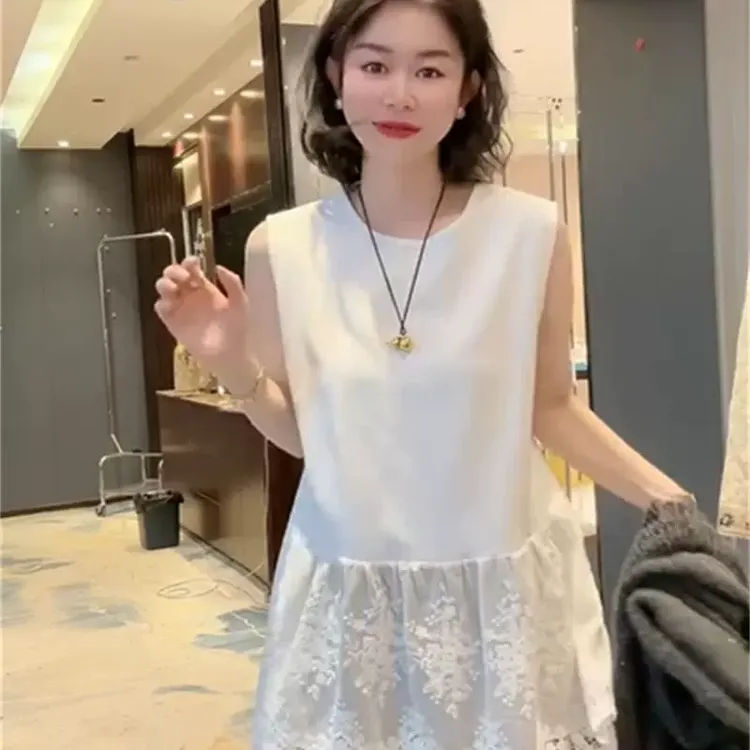 欧货镂空刺绣提花无袖背心打底衫女秋冬新款减龄洋气百搭叠穿上衣