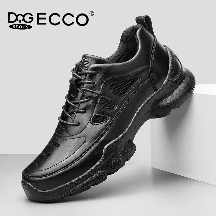 DQGECCO爱步特伦男鞋春季软底真皮休闲皮鞋夏季透气网鞋男网面鞋