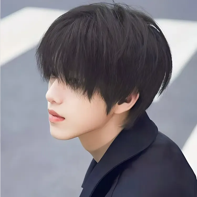 假发男短发日常帅气自然仿真黑色微分男生男士全头套