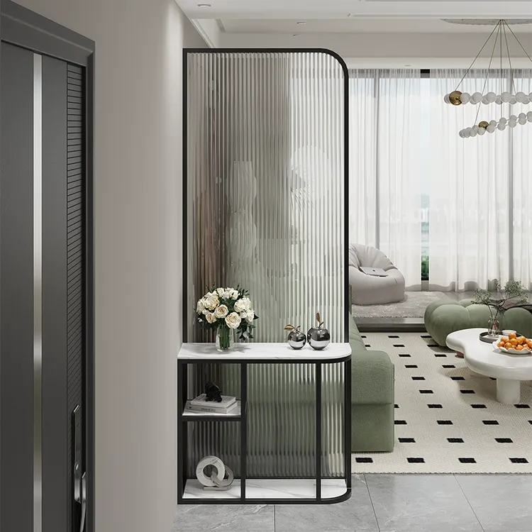 入户正对门客厅遮挡屏风墙长虹玻璃隔断玄关柜轻奢现代隔断屏风