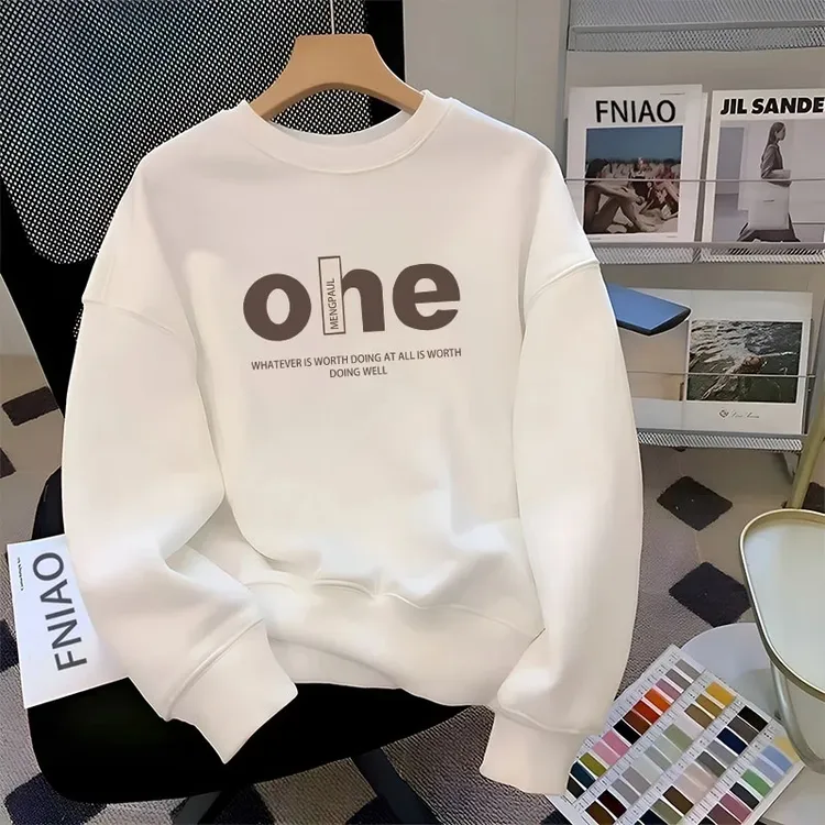 仓石一树春秋冬潮牌卫衣男青年休闲趣味时尚百搭简约字母上衣体恤