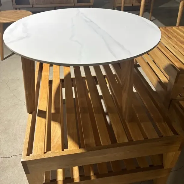 白蜡木岩板茶几80尺寸