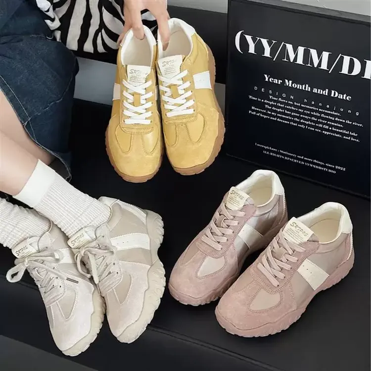 女真皮子新款春夏内增高运动休闲芭蕾小个子阿甘鞋7cm德训鞋爆款