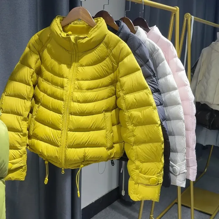 2025秋冬90白鸭韩系时尚轻薄排骨女立领短款宽松休闲保暖外套