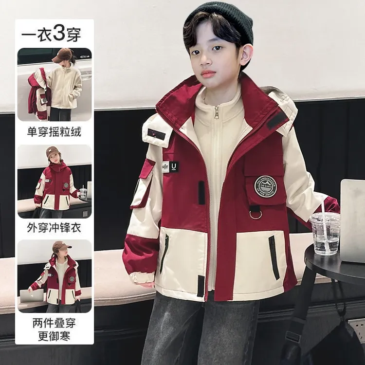 男女童春季外套2025新款春装中大童儿童男孩春秋款网红炸街冲锋衣