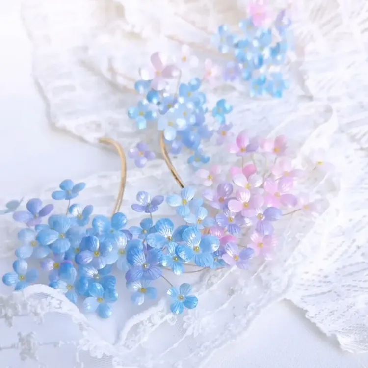 紫色绣球插梳 非遗绒花手工发饰头饰气质新中式外出发簪百搭