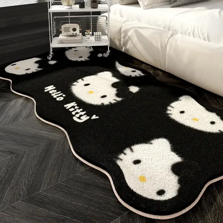 可爱hellokitty仿羊绒床边地毯长条耐脏卧室飘窗房间加厚柔软地垫