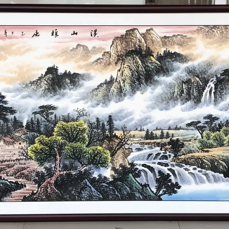 新中式国画客厅办公室沙发背景墙装饰挂画