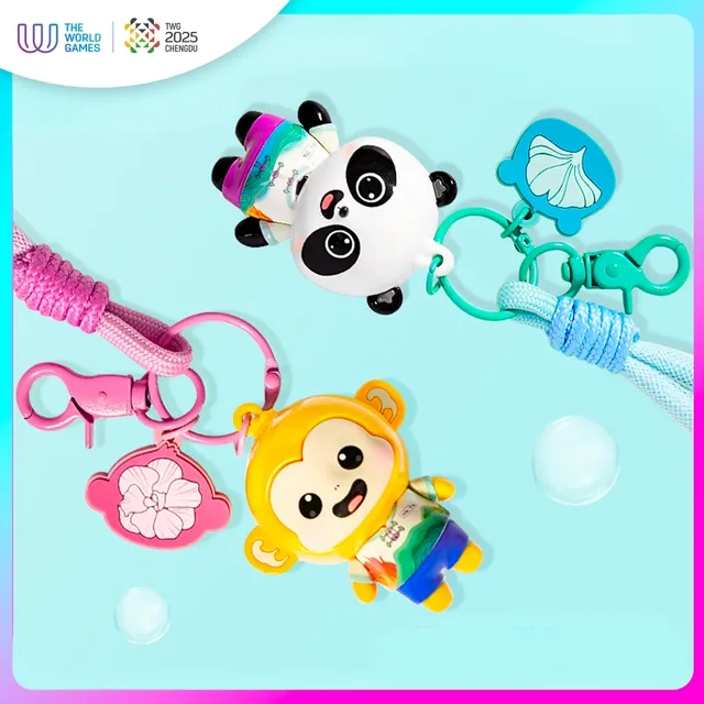 成都世运会吉祥物蜀宝锦仔立体钥匙扣卡通书包文创挂件锁匙扣包挂