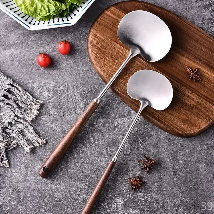 烹饪铁锅不粘锅优质苹果铲蘑菇铲小号炒铲大号不锈钢锅铲家用煎肉