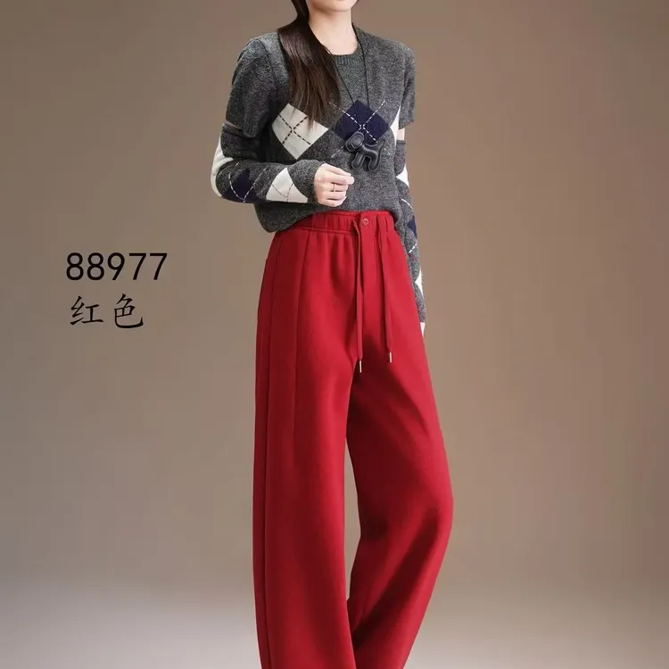 发财裤加绒加厚舒适保暖弯刀休闲裤