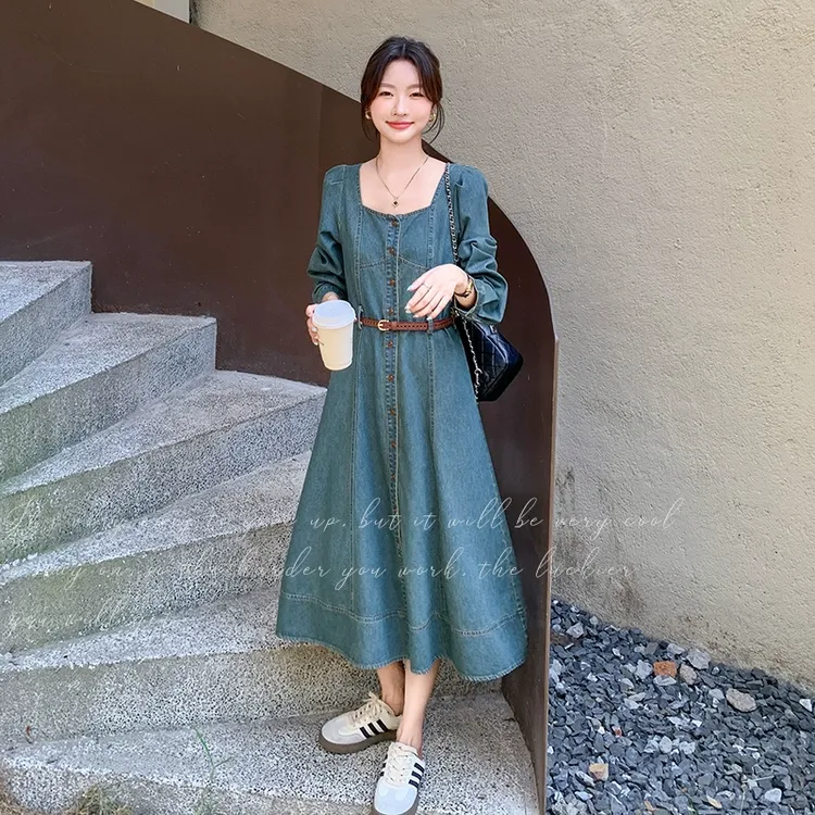 现货！牛仔连衣裙131-7029