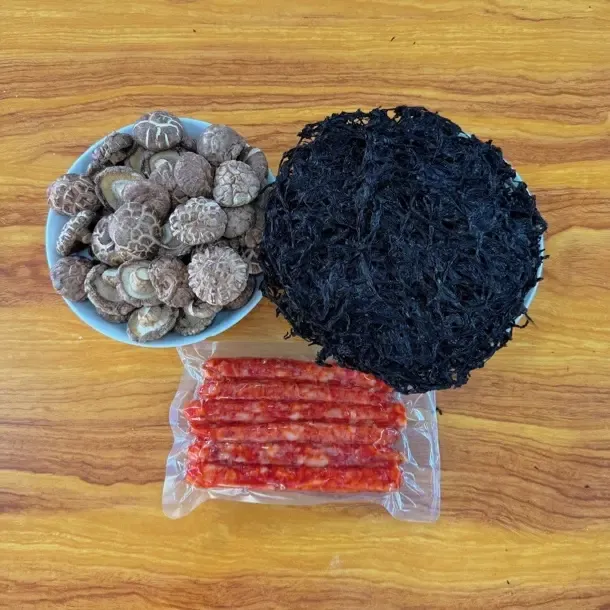 海山戈弟视频同款食材海山紫菜200克花菇200克腊肠250克炒饭佳品