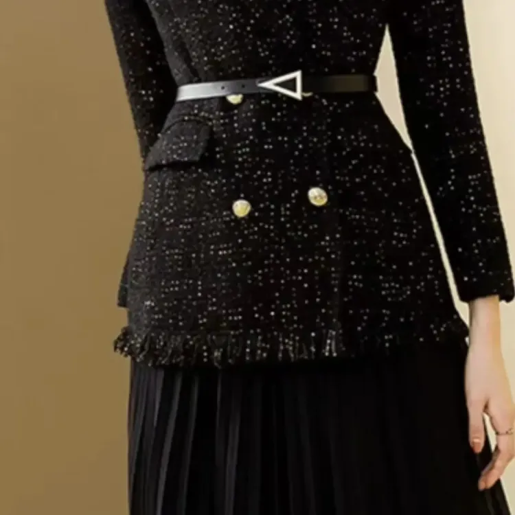 （Kuby）新款冬季设计感百搭小香风西装版羽绒外套