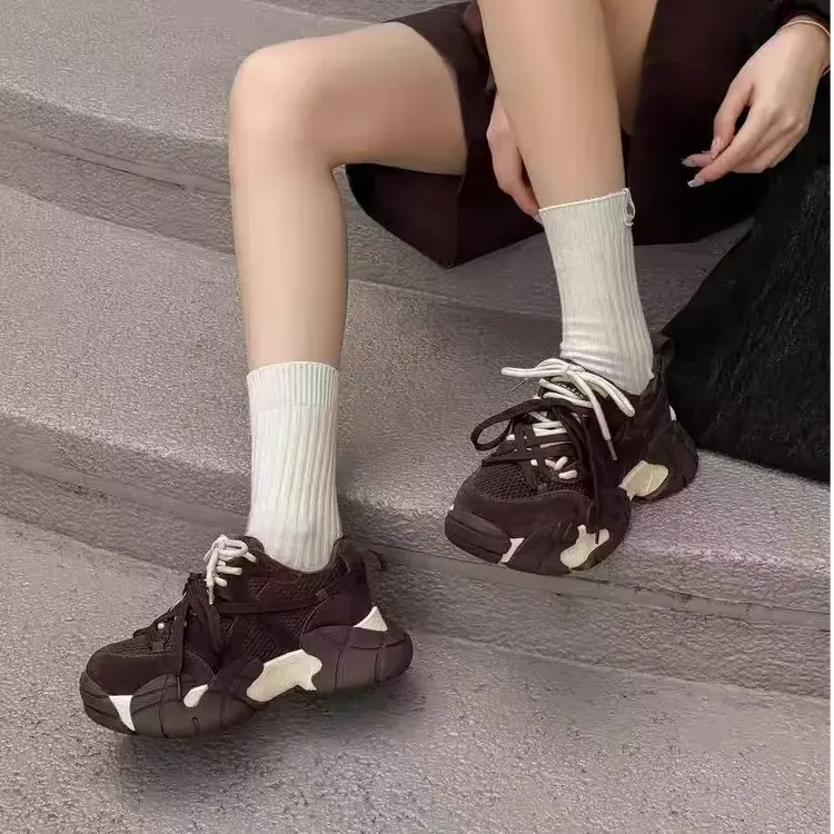 6厚底八爪鱼老爹鞋2025秋季新款网面透气休闲女鞋