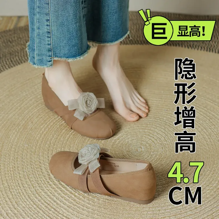 【FOXER同款】山茶花蝴蝶结夏季单鞋百搭软底复古法式玛丽珍显高