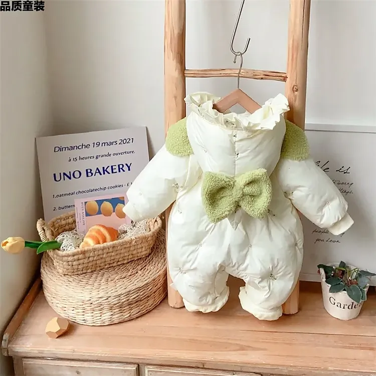 李宁赤兔婴儿棉服冬装新生儿夹棉连衣女宝宝可爱冬季加绒加厚棉服