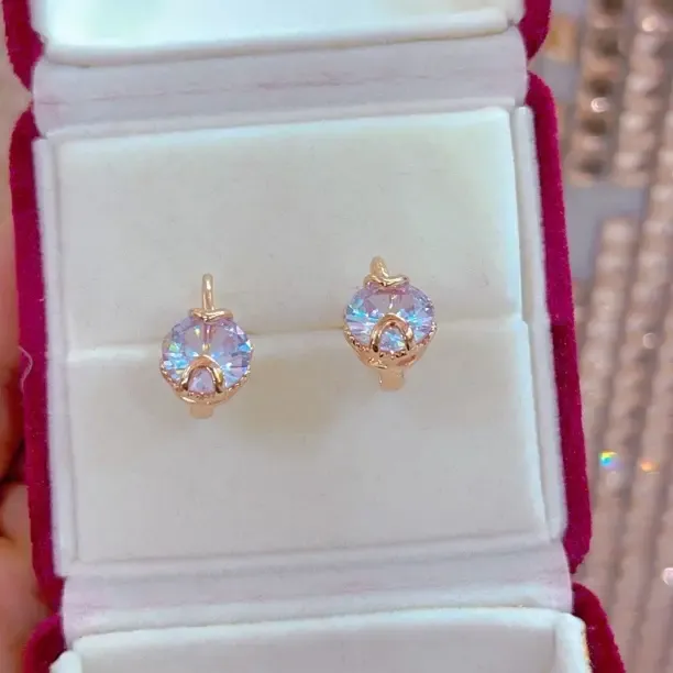 合金耳饰 合金玻璃耳饰 欧美风民族风时尚百搭精美镶嵌炫彩