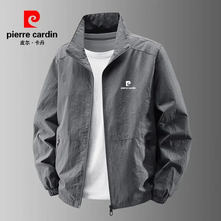 皮尔卡丹春季新款男士外穿户外运动夹克男宽松韩版休闲中老年外套