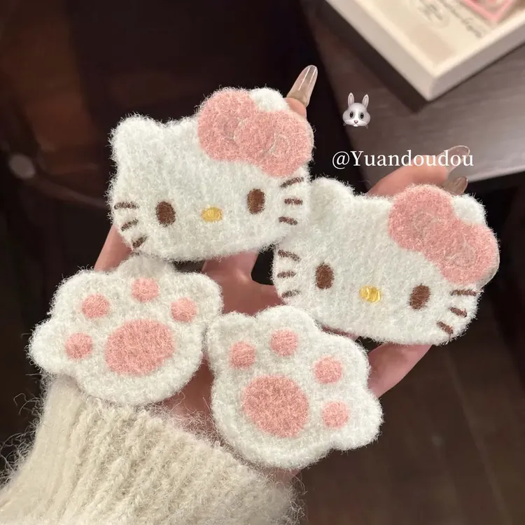 可爱蝴蝶结小猫无痕刘海贴魔术贴发饰少女前额侧边碎发贴整理神器