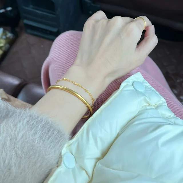 素圈手镯2025年女仿金镯子新款镀金复古百搭小众饰品高级感古法商品图