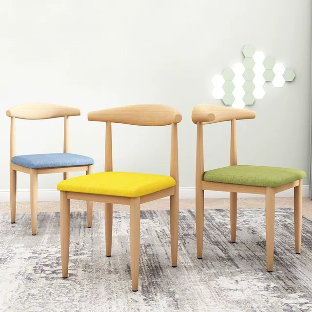 餐椅加厚铁艺牛角椅子北欧简约凳子家用卧室书桌椅学生宿舍靠背椅