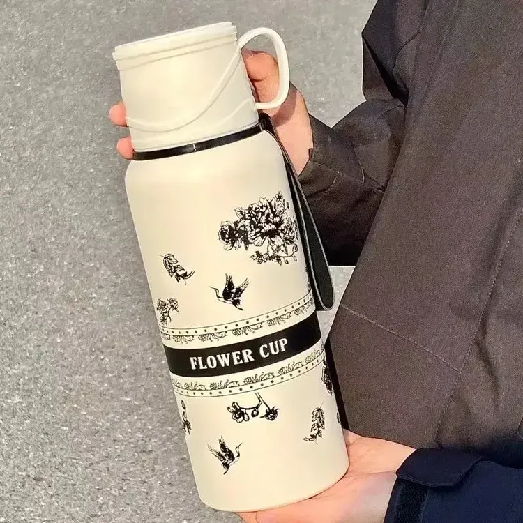 【杯盖可以喝水】大容量茶水分离便携车载保温杯保温壶2025新款家用