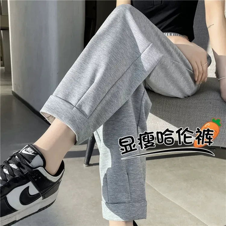春季运动裤子女显瘦百搭2025新款今年流行爆款休闲裤束脚哈伦卫裤
