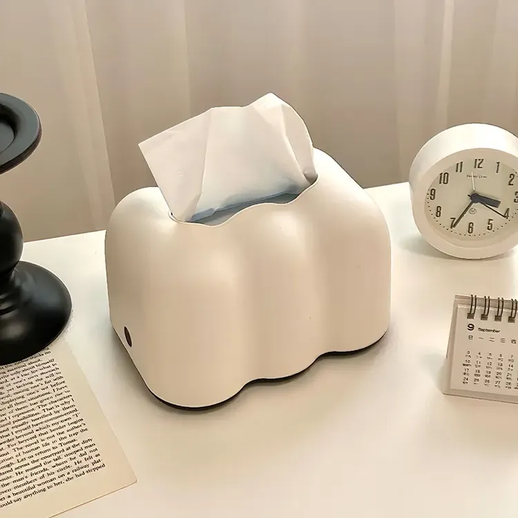 云朵纸巾盒餐桌纸抽盒好物感客厅桌面可爱餐巾纸弹簧抽纸盒奶油风