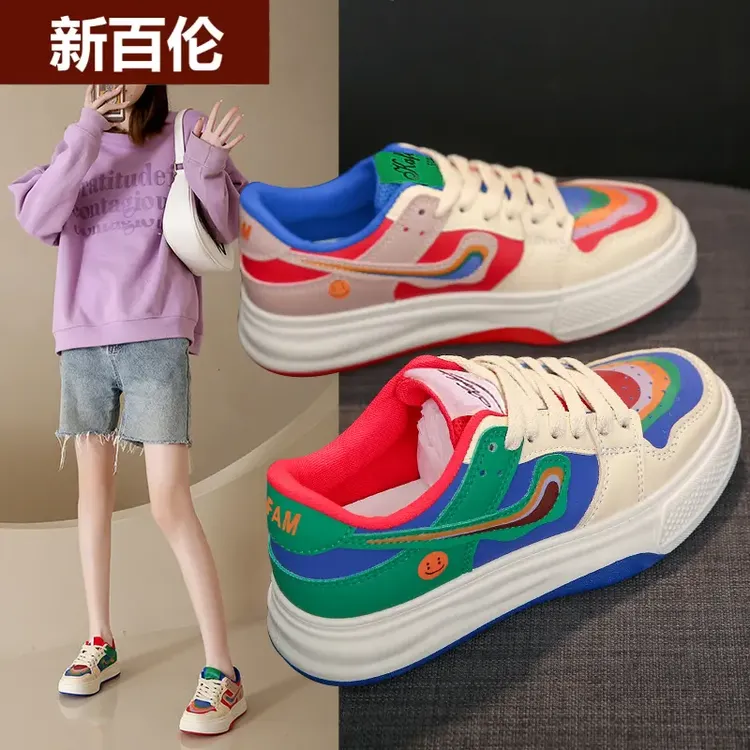 新百伦鸳鸯拼色女2025冬秋ins潮运动鞋爆款潮流百搭休闲板鞋女鞋