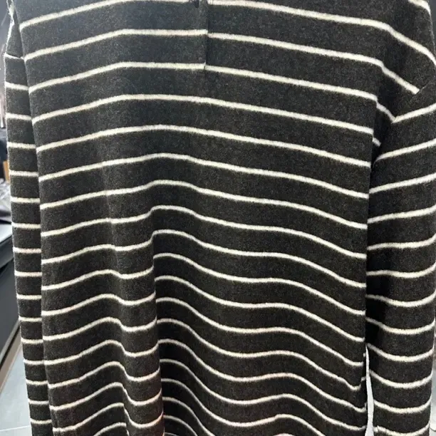 毛针织衫毛衣针织宽松套头款百搭条纹黑色打底衫翻领