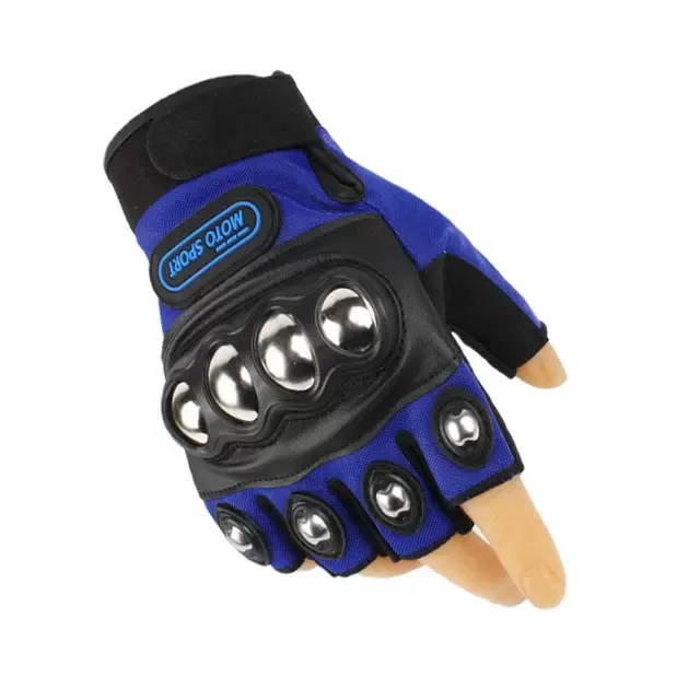 摩托车手套半指男士钢珠防护骑士户外运动透气越野机车硬壳四季